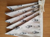 Duck fabric bunting. Cute grey ducks on natural background, 6 flags, approx 1.5 metres.