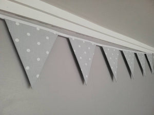 Pale Grey spotty bunting, 2, 3 or 4 metres