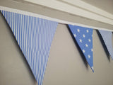 Blue fabric bunting - stars and stripes