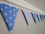 Blue fabric bunting - stars and stripes