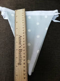 Pale Grey spotty bunting, 2, 3 or 4 metres