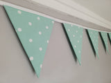 Pale Green spotty bunting, 2, 3 or 4 metres
