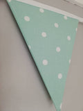 Pale Green spotty bunting, 2, 3 or 4 metres