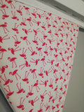 Pink flamingo fabric bunting, on an off white background, approx 2.5 metres