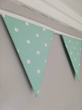Pale Green spotty bunting, 2, 3 or 4 metres