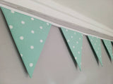 Pale Green spotty bunting, 2, 3 or 4 metres