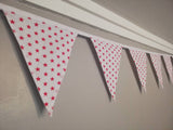 Star fabric bunting - coloured stars on a white background - 2 or 3 metres. Choice of colour combination.