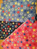 Star fabric bunting, bright and colourful, approx 2.5 metres, 10 flags.