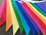 Rainbow coloured fabric bunting 16 flags - approx 4 metres