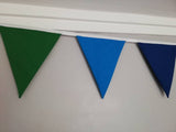 Rainbow coloured fabric bunting 16 flags - approx 4 metres