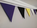 Non binary flag theme fabric bunting - yellow, white, purple and black