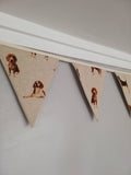 Beagle fabric bunting, on natural background, 10 flags, approx 2.5 metres