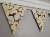 Dogs fabric bunting - approx 2.5 metres