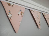 Gorgeous duck bunting ! Mint green, blush pink, sky blue or blue/grey fabric. #ducks