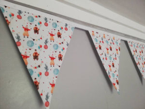 Circus fabric bunting, 10 flags, approx 2.5 metres - Nursery decor - new baby gift - playroom accessories - children's wall hanging
