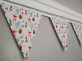Circus fabric bunting, 10 flags, approx 2.5 metres - Nursery decor - new baby gift - playroom accessories - children's wall hanging
