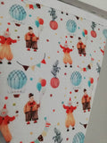 Circus fabric bunting, 10 flags, approx 2.5 metres - Nursery decor - new baby gift - playroom accessories - children's wall hanging