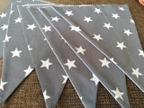Grey and white stars bunting