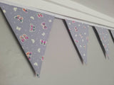 Butterfly fabric bunting, glow in the dark fabric, 10 flags, approx 2.5 metres