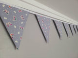 Butterfly fabric bunting, glow in the dark fabric, 10 flags, approx 2.5 metres