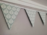 Fabric Bunting, gorgeous leaf design, choice of 3 colours