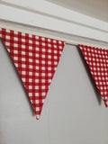Pink checked fabric bunting- approx 2 metres.