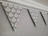 Fabric Bunting, gorgeous leaf design, choice of 3 colours