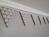 Fabric Bunting, gorgeous leaf design, choice of 3 colours