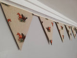 Horses fabric bunting on natural background, 10 flags, approx 2.5 metres