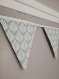 Fabric Bunting, gorgeous leaf design, choice of 3 colours
