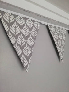 Fabric Bunting, gorgeous leaf design, choice of 3 colours