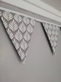 Fabric Bunting, gorgeous leaf design, choice of 3 colours