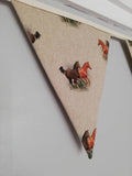 Horses fabric bunting on natural background, 10 flags, approx 2.5 metres
