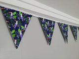 Tropical Toucan fabric bunting, 10 flags, approx 2.5 metres - party decorations - online party - background props