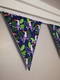 Tropical Toucan fabric bunting, 10 flags, approx 2.5 metres - party decorations - online party - background props