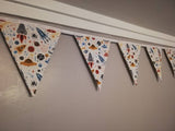 Space rocket fabric bunting, Blast Off! - playroom accessories - children's wall hanging - classroom decor
