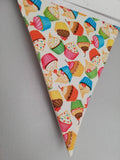 Cupcakes Fabric Bunting, party decoration, colourful birthday bunting