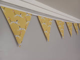 Dalmatian party fabric bunting, 10 flags, approx 2.5 metres