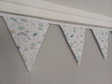 Dinosaur fabric bunting - nursery decor - new baby gift - playroom accessories - children's wall hanging