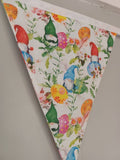 Easter bunting banner - Gonks and Easter Eggs design, 10 flags approx 2.5 metres
