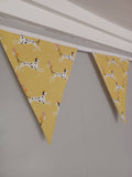 Dalmatian party fabric bunting, 10 flags, approx 2.5 metres