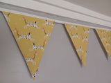 Dalmatian party fabric bunting, 10 flags, approx 2.5 metres
