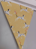 Dalmatian party fabric bunting, 10 flags, approx 2.5 metres