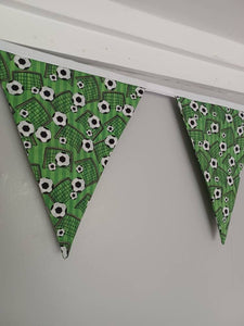 Football and goal fabric bunting, approx 2.5 metres