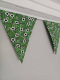 Football and goal fabric bunting, approx 2.5 metres