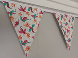 Dragons fabric bunting, pink, blue and green Dragons,  nursery decor, playroom banner