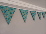 Dragons fabric bunting, pink, blue and green Dragons,  nursery decor, playroom banner