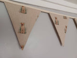 Labrador dogs fabric bunting, on natural background, 10 flags, approx 2.5 metres