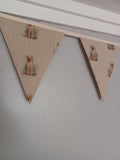Labrador dogs fabric bunting, on natural background, 10 flags, approx 2.5 metres