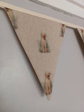 Labrador dogs fabric bunting, on natural background, 10 flags, approx 2.5 metres